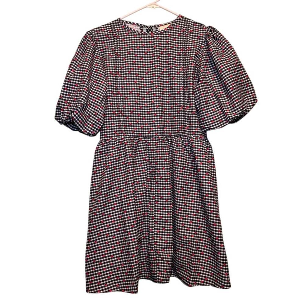 Daisy Street Strawberry Gingham Puff Sleeve Mini Dress NEW Size 6 Cottagecore